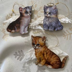 Bradford Exchange Purr-fect Little Angel Cat Ornaments by Jurgen Scholz 68494
